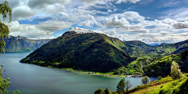 Water landscape fjord photo