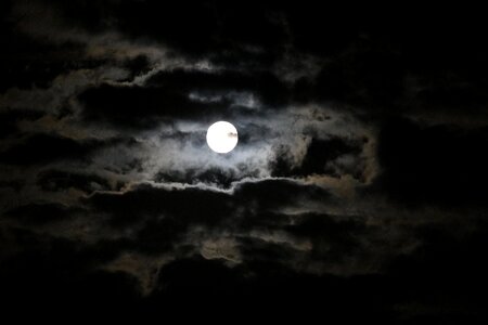 Clouds night full moon