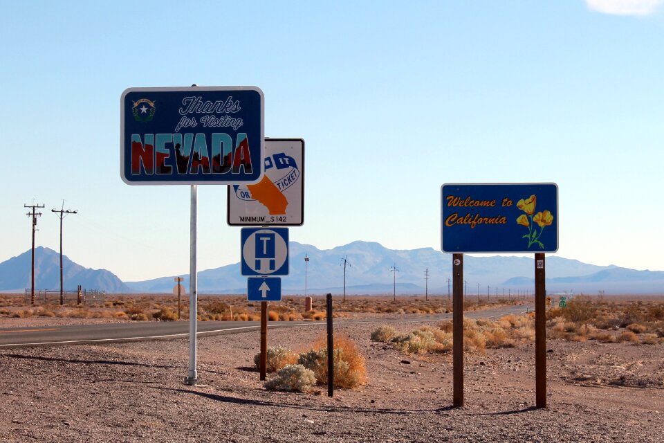 Road sign welcome amargosa valley