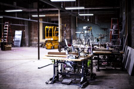 Construction sewing machines building photo