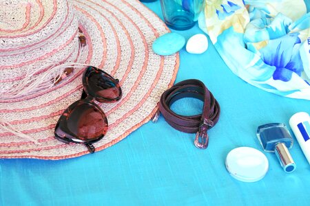Beach beach hat sunglasses photo