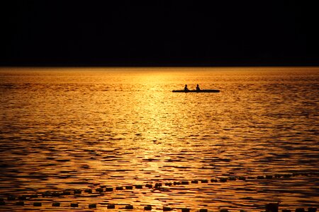 Kayaks summer lake photo