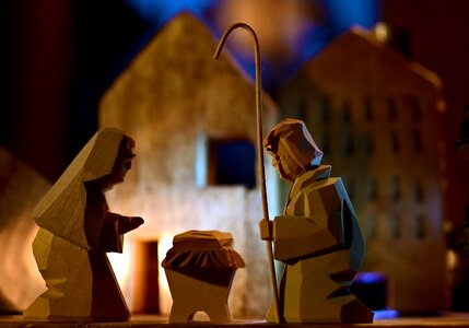 Holy family nativity scene bethlehem photo