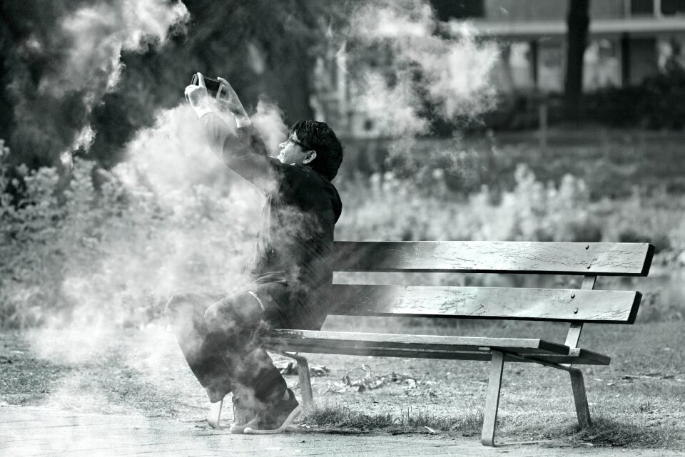 Taking picture smoke fire