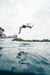 Jumping people vacation photo