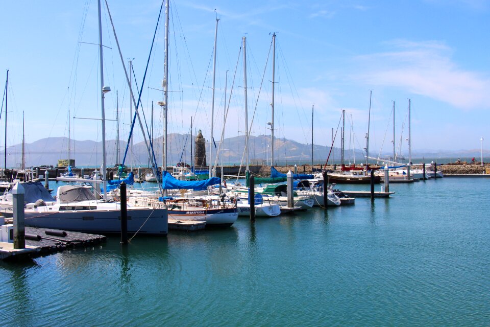 Sailing boat sanfrancisco blue