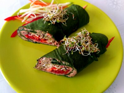 Spinach vegetables sunflower seed cream