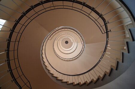 Gradually spiral staircase stair step