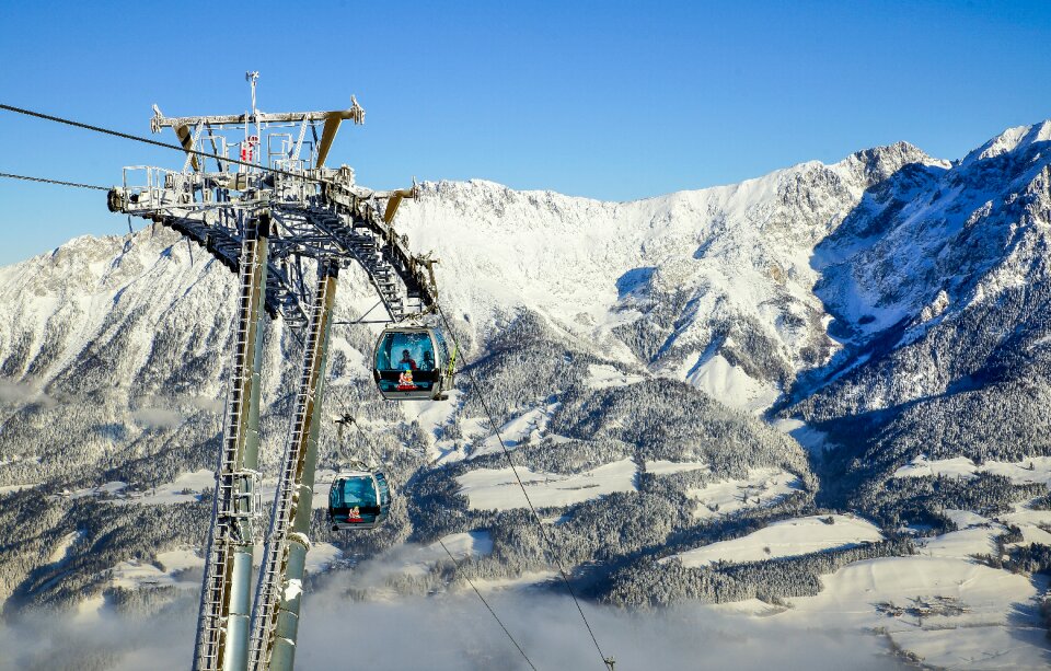 Alpine gondola mountain range