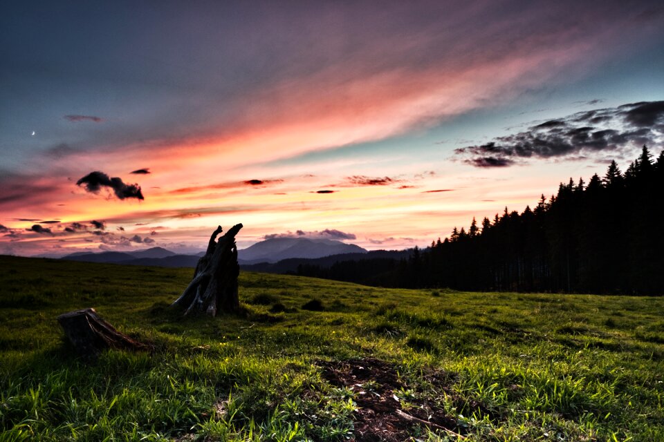 Landscape dusk sky