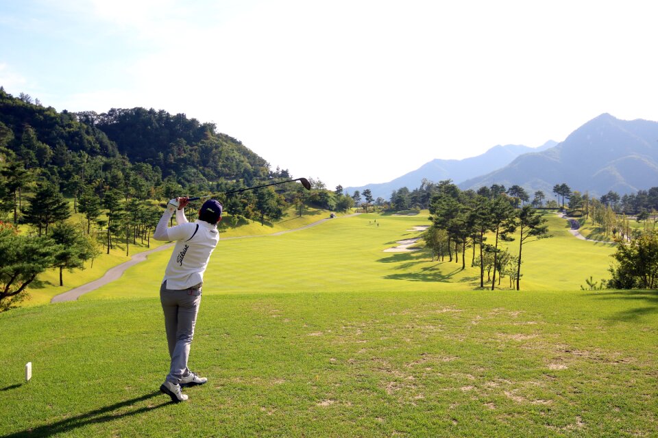 Grass sport golfers