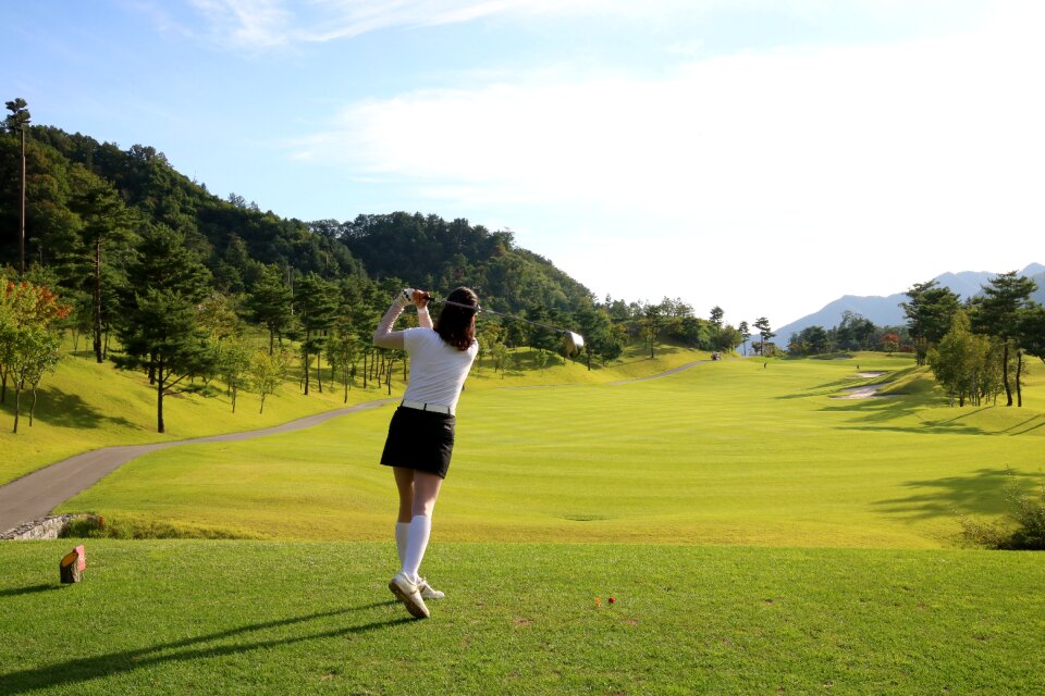 Grass sport golfers