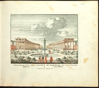 Afbeelding uit / Image taken from: Admirandorum quadruplex spectaculum / J. van Call (tek.) en P. Schenk (grav.). Amsterdam: P. Schenk, [ca. 1694-1697] 
Signatuur / Shelfmark: 2211 B 24
Zie ook het bl