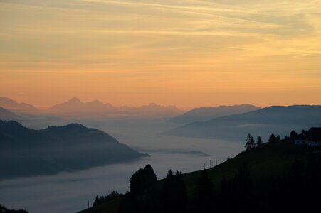 Clouds alpine sunrise photo