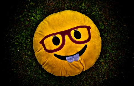 Colorful emoticon laugh