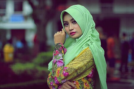 Portrait girl islam photo