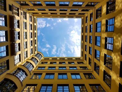 Architecture clouds window photo