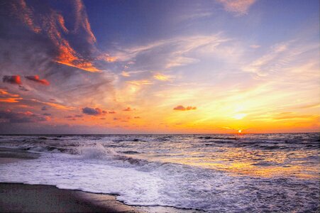 Ocean water sunset