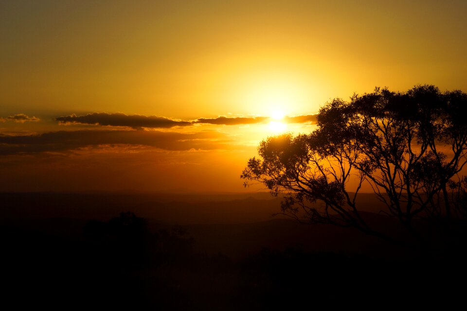 Bush farmland sunset