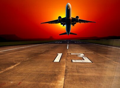 Take off aerodrome silhouette