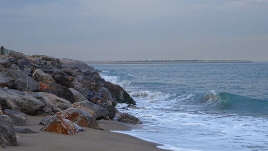 Rocks sea waves photo