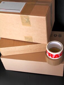 Cardboard package courier photo