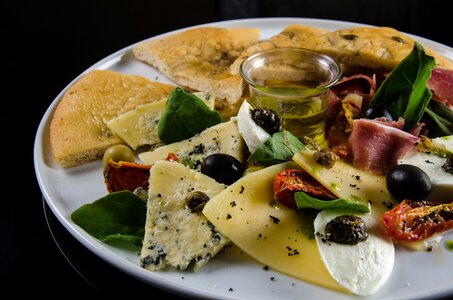 Black olives olive oil dish