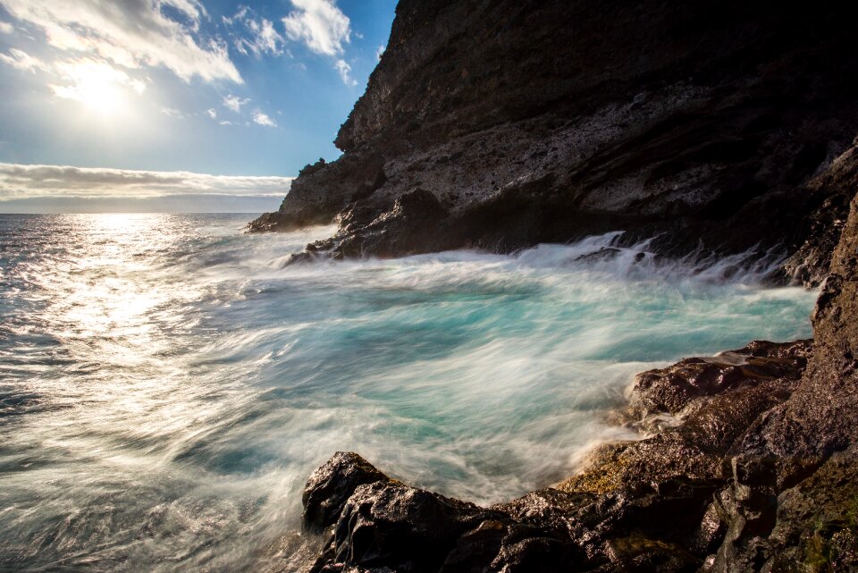 Long exposure water surf photo