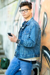 Denim glasses model