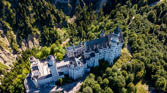 Neuschwanstein castle drone