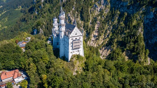 Neuschwanstein castle drone