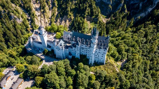 Neuschwanstein castle drone