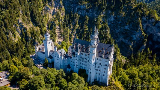 Neuschwanstein castle drone