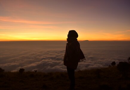 Sunrise mountain merbabu photo