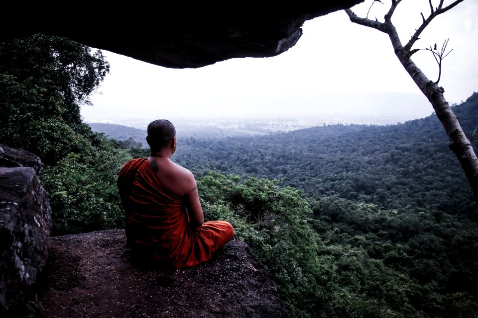 Buddhism religion meditating photo