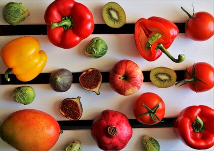 Kiwi vegetables figs photo