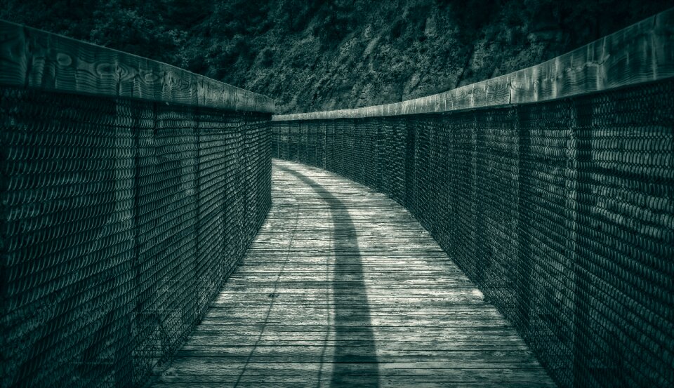 Curve crooked bridge