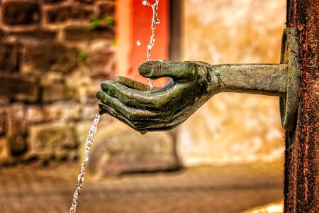 Wet water feature splash photo