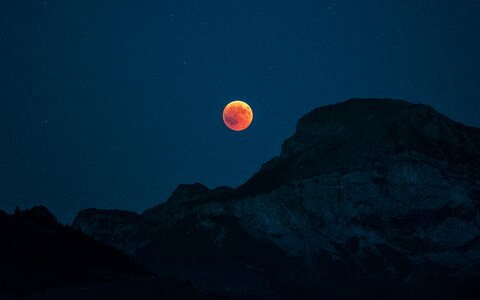 Night moonlight moonrise photo