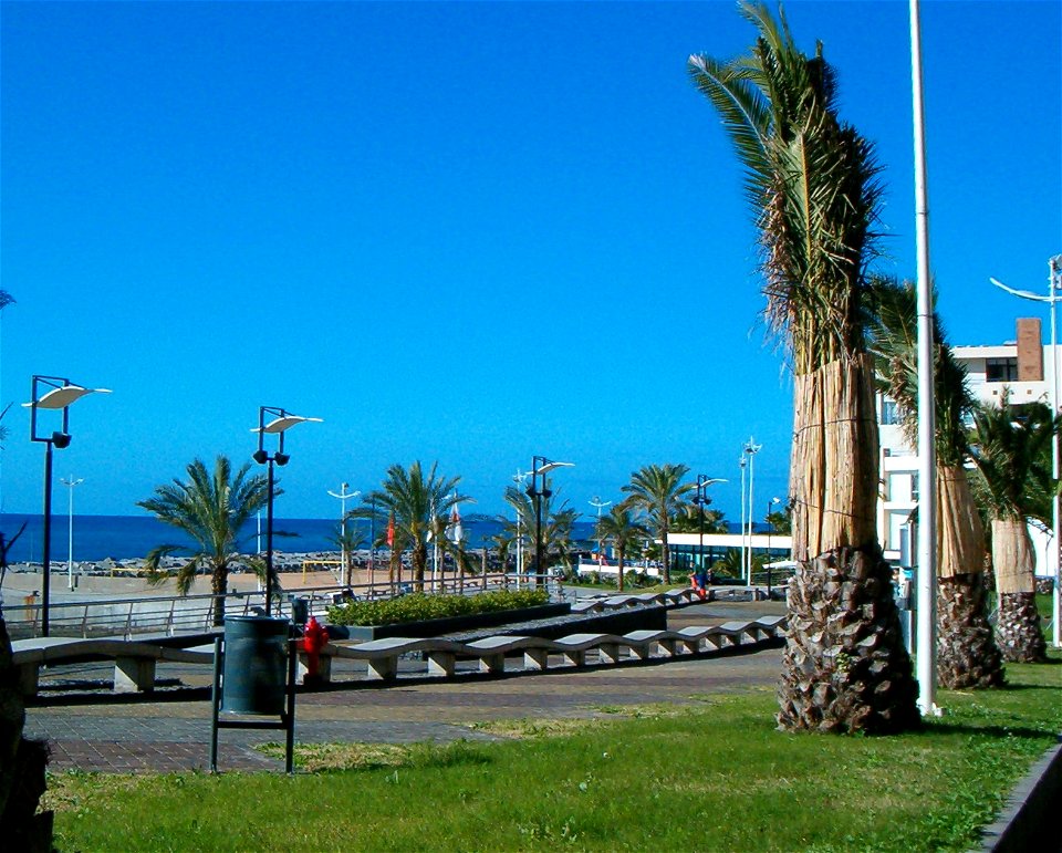 Calheta boardwalk and beach in the backgroud