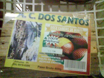 Doce de butiti vendido em caixa