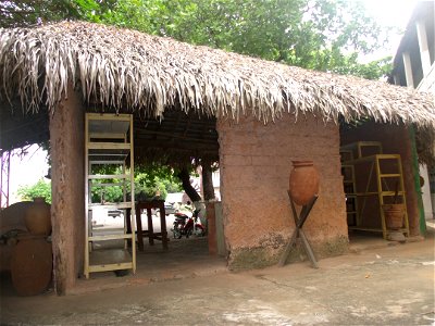 Exposição de arquitetura em taipa e palha na Central de Artesanato Mestre Dezinho, no Piaui.