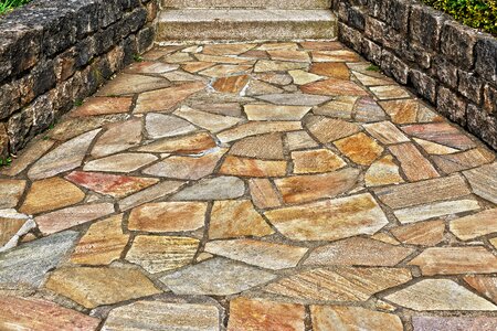 Polygons sidewalk paving stones photo