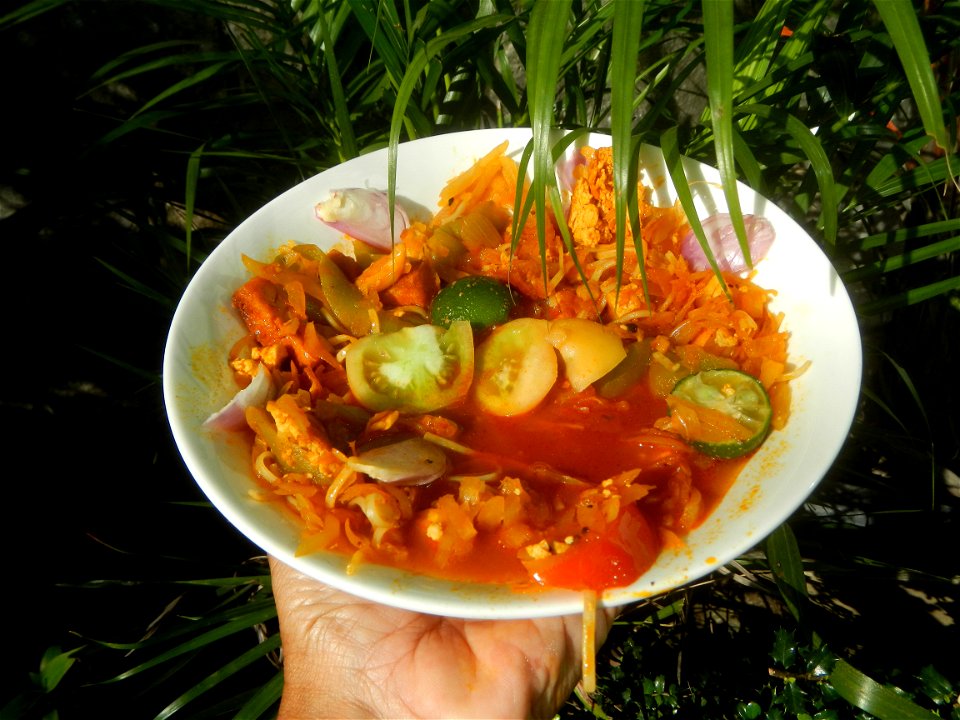 Sautéed sponge gourd and carica papaya with Jiangnan style noodle and annatto Ginisang Papaya  List of Philippine dishes  Sautéing  Sau Tao Sau Tao Jiangnan Style Noodles (Original Flavour) & XO s