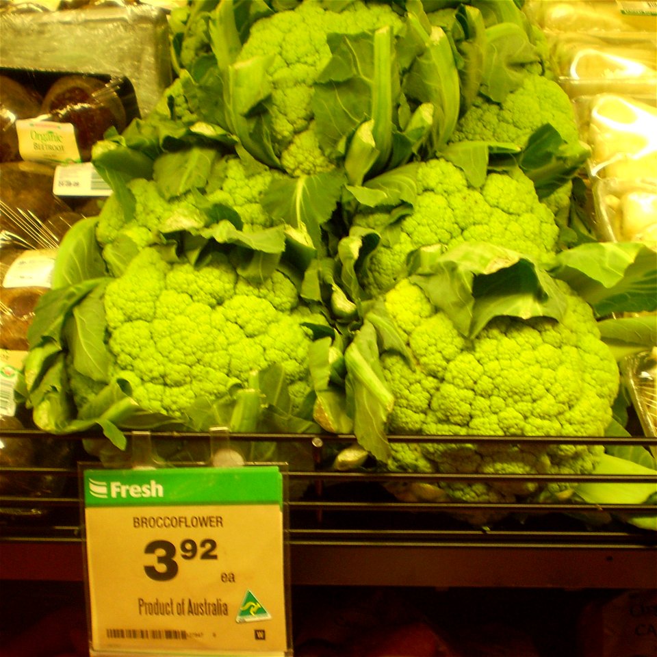 Broccoflowers in Australian supermarket.