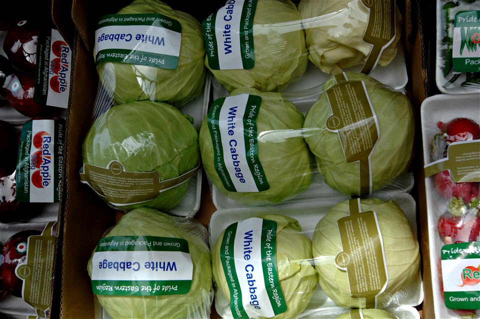 Vegetables on display at the Surkh Rod vegetable packing facility in Surkh Rod, Nangarhar Province of Afghanistan, February 9, 2011. (S.K. Vemmer/Department of State)