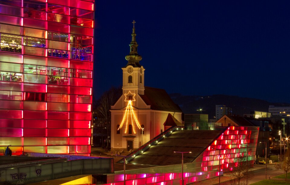 Building lighting christmas
