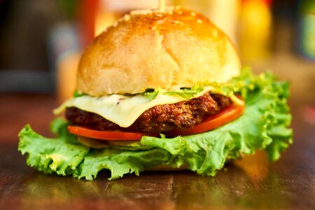 Lettuce food cheeseburger photo