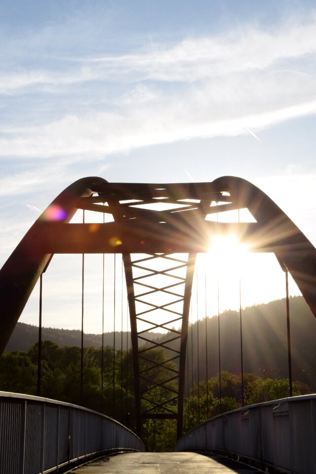 Dusk bridge construction abendstimmung