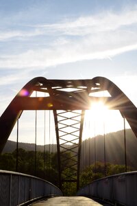 Dusk bridge construction abendstimmung